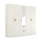 Rauch Cottage 226cm Wide 5 Door Wardrobe with Drawers - Pendle Village Furniture